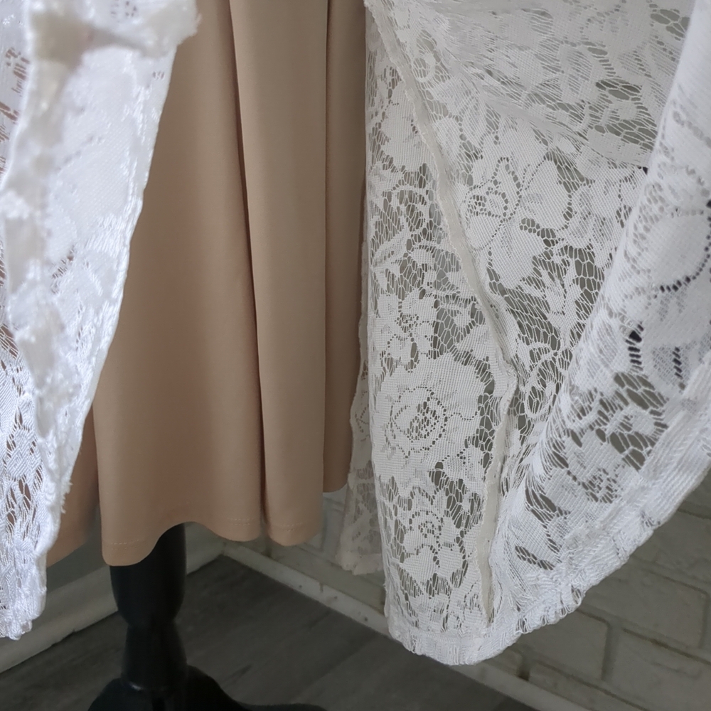 Danny & Nicole Cream Sleeveless A-Line Mini Dress - Picture 5 of 7